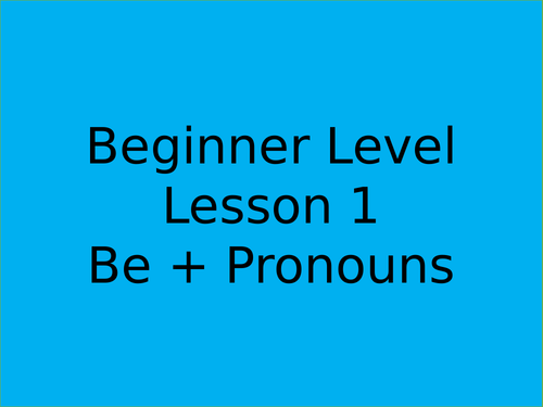 BE + pronouns for beginners