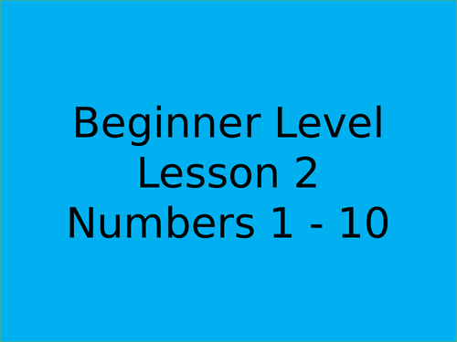 Numbers 1 - 10 for beginners