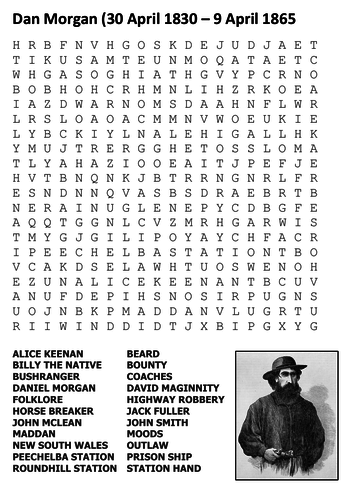 Dan Morgan Word Search