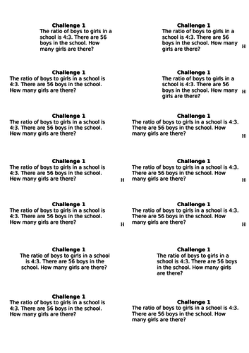 Wordy, multi-step ratio problems for Year 5/6