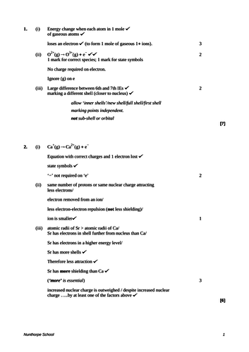 A level chemistry ionisation energy
