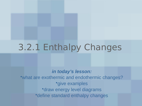 Enthalpy changes for A level chemistry