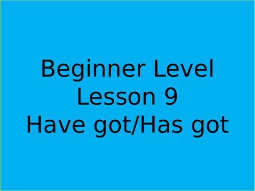 Have got/Has got for beginners