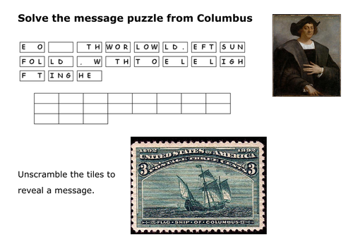 Solve the message puzzle from Columbus