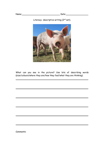 2nd set descriptive writing for sen early years esol and primary teaching resources