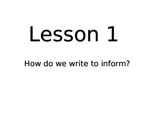 Writing to Inform lessons based on appealing to an audience