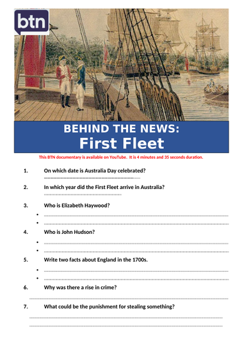 Behind the News: First Fleet