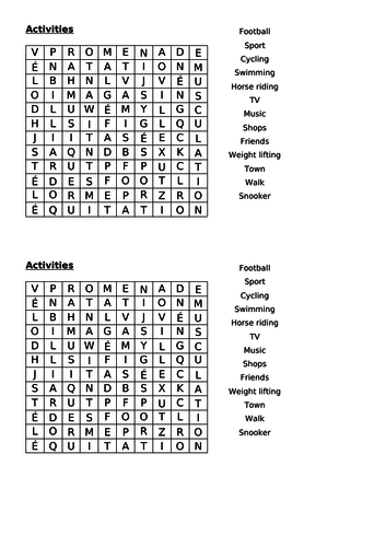 KS3 French wordsearches