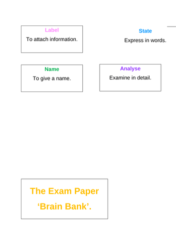 Exam box questions to help with longstyle questions