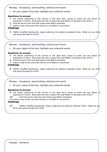 Year 4 - shared reading - Autumn 1 Week 2