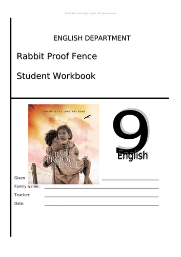 Rabbit Proof Fence Student Workbook (film analysis)
