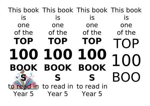 top-100-books-to-read-bookmarks-teaching-resources