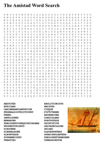 The Amistad Word Search