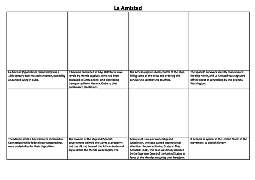La Amistad Comic Strip and Storyboard