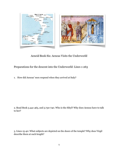 Ocr Classical Civilisation A Level World Of The Hero Aeneid Book 6 Workbook Teaching Resources