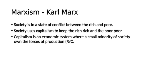 Sociology Marxism A - Level Key Concepts