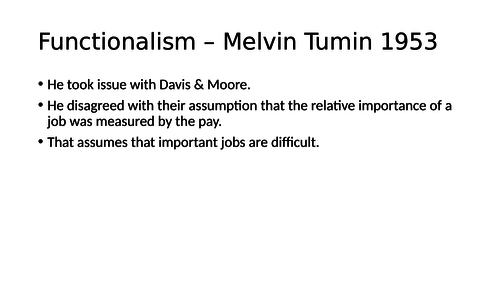 Sociology Functionalism and Weberianism A - Level Key Concepts