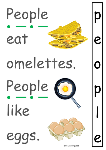 People Spelling Mnemonic Poster People Eat Omelettes People Like Eggs