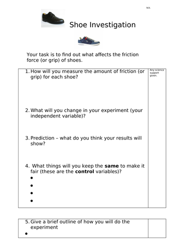 Shoe investigation (less structured)