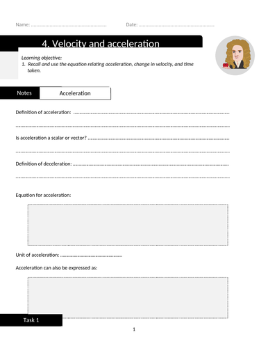 Velocity and acceleration