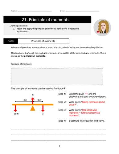 Principle of moments | Moments for rotational equilibrium | GCSE