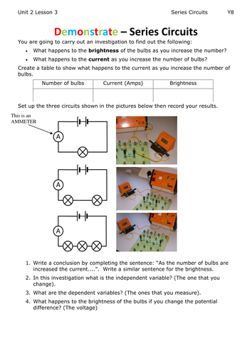 Lesson 3 - Series Circuits - KS3 Electricity