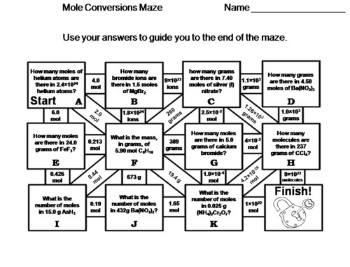 Chemistry mole clearance conversions