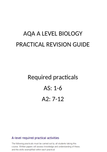 AQA A Level Biology Practical Guide