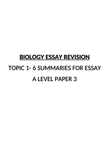 AQA Biology Essay Revision