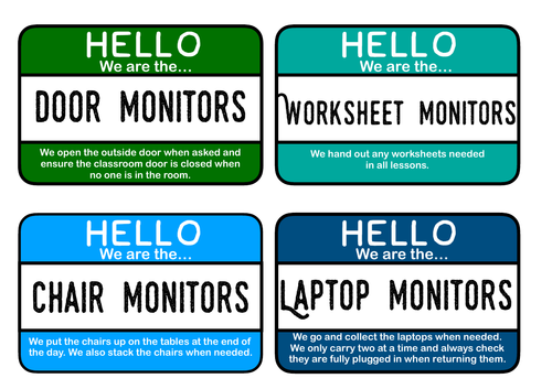 Classroom Job signs
