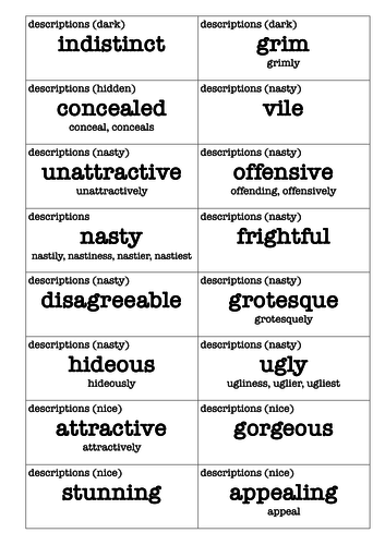 Synonym cards