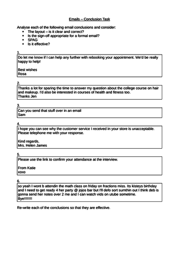 email writing worksheets information tasks introduction main body