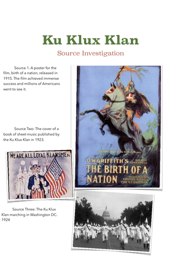 Ku Klux Klan Primary Source Investigation