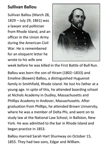 Sullivan Ballou Handout