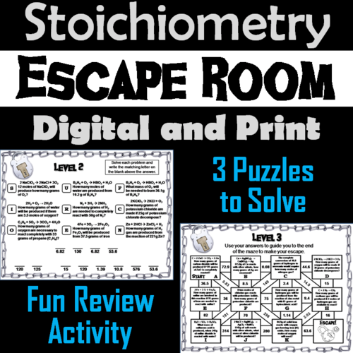 Stoichiometry Escape Room Answer Key Level 2