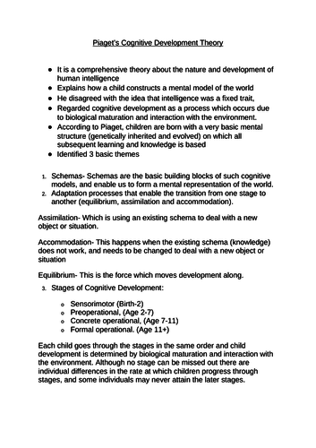 Piaget Handout