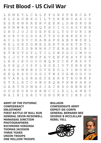 First Blood - US Civil War Word Search