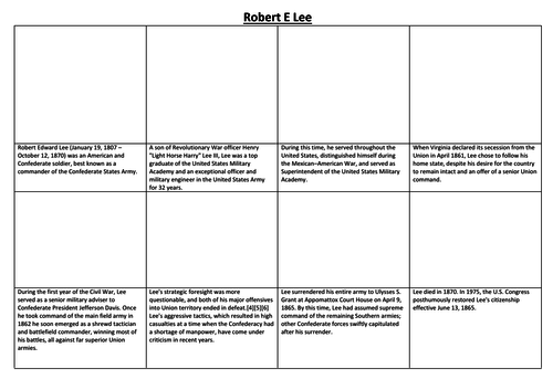 Robert E Lee Comic Strip and Storyboard