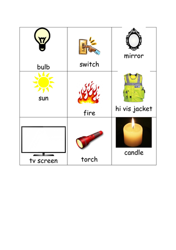 Light sources sorting activity