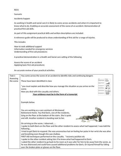OCR cambridge nationals support document R031 first aid