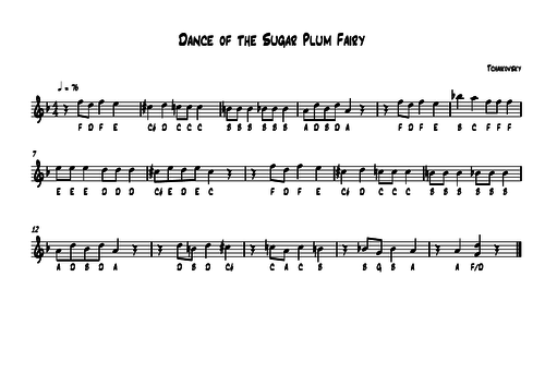 Roblox Piano Sheets Dance Of The Sugar Plum Fairy