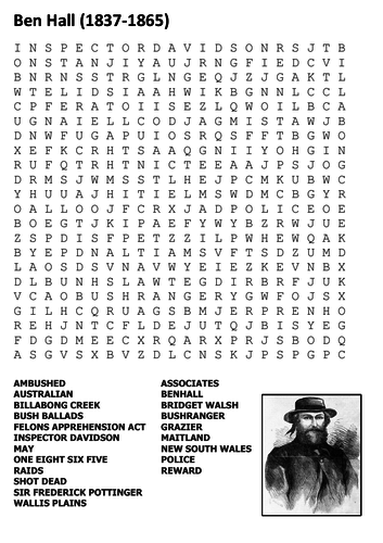 Ben Hall Word Search