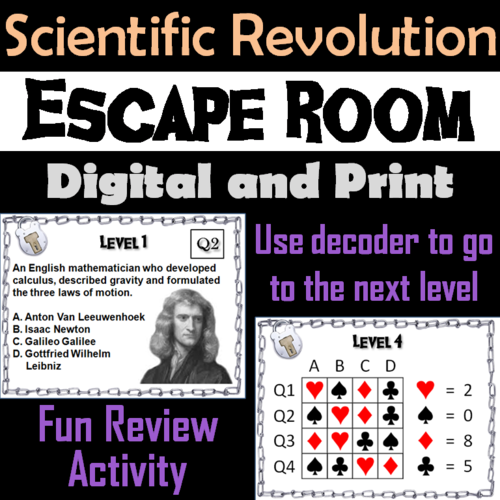 Scientific Revolution: Escape Room - Social Studies (The Age of Enlightenment)