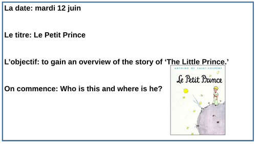 Le Petit Prince - series of lessons