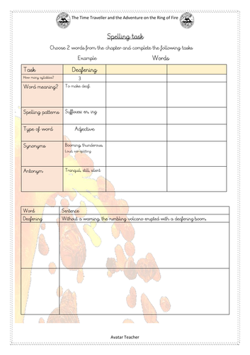 Spelling activity for developing understanding of words