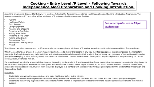 ASDAN Towards Independence Meal Preparation and Cooking Introduction