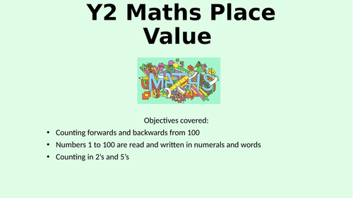 Year 2 Maths - Place Value - Counting in 1's to and across 100; Counting in steps of 2