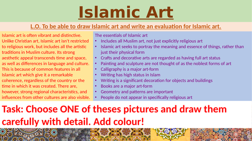 Islamic art Activity Task
