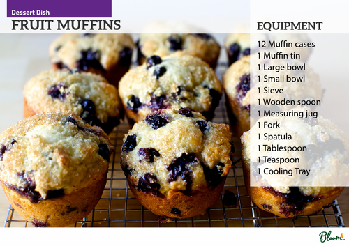 Food Technology Fruit Muffins Recipe Card