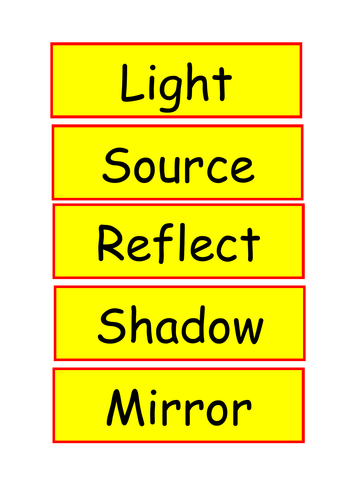 Display vocab light science topic